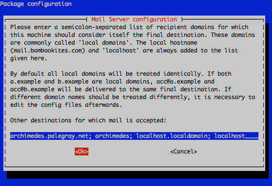 Exim4 mail destination configuration on Ubuntu 11.04 LTS (Lucid). Exim4 mail destination configuration on Ubuntu 11.04 LTS (Lucid).